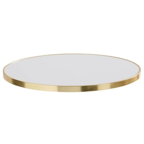 Plateau De Table Rond Blanc Avec Cerclage Doré 60 Cm Montmartre
