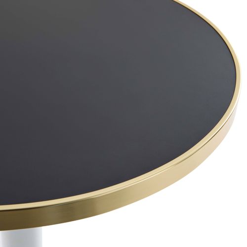 Plateau De Table Rond Noir Avec Cerclage Doré 60 Cm Montmartre