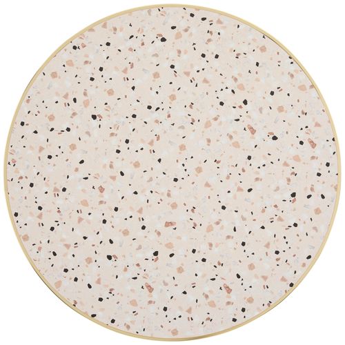 Plateau De Table Rond Terrazzo Avec Cerclage Doré 60 Cm Montmartre
