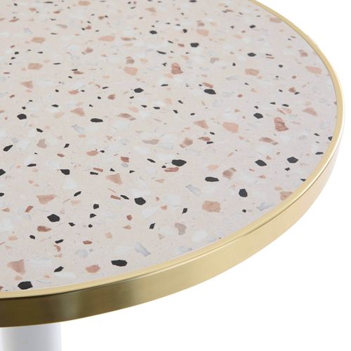 Plateau De Table Rond Terrazzo Avec Cerclage Doré 60 Cm Montmartre