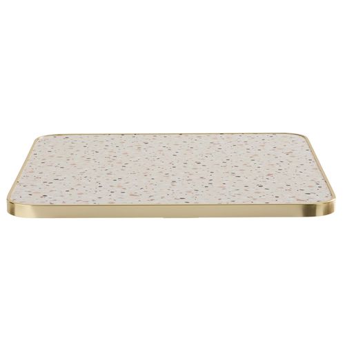 Plateau De Table Carré Terrazzo Cerclage Doré 60cm Montmartre