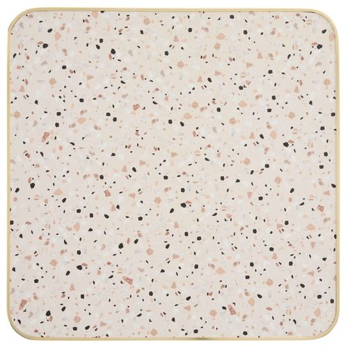 Plateau De Table Carré Terrazzo Cerclage Doré 60cm Montmartre