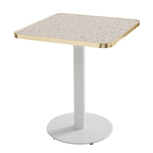 Plateau De Table Carré Terrazzo Cerclage Doré 60cm Montmartre