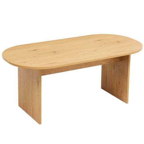 Table à Manger Ovale En Mélaminé Bois 8 Places