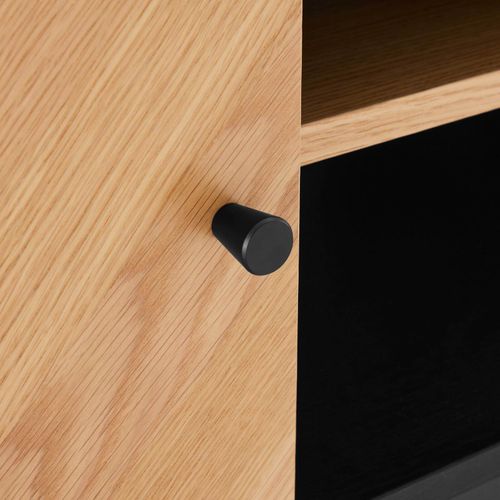 Meuble TV En Panneaux De Particules Plaqué Chêne Mélaminé 160 Cm Marceau