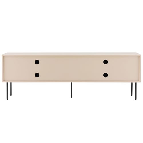 Meuble TV 2 Portes En Acier Et Mdf Décor Mélaminé 150 Cm Beige