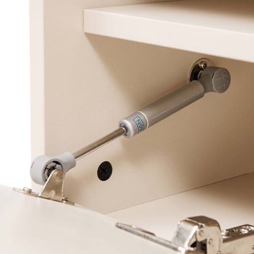 Meuble TV 2 Portes En Acier Et Mdf Décor Mélaminé 150 Cm Beige