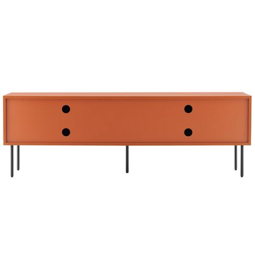 Meuble TV 2 Portes En Acier Et Mdf Décor Mélaminé 150 Cm Orange