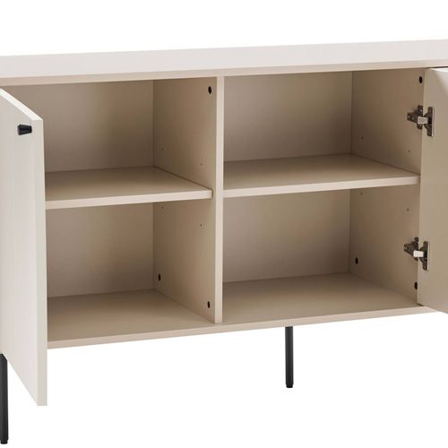 Buffet 2 Portes Et 3 Tiroirs Décor Mélaminé 150 Cm Beige