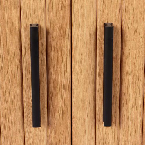 Buffet 2 Portes En Mélaminé Et Acier 140 Cm Beige