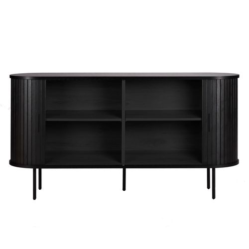 Buffet 2 Portes En Mélaminé Et Acier 140 Cm Noir
