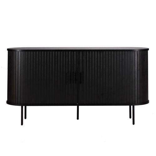 Buffet 2 Portes En Mélaminé Et Acier 140 Cm Noir