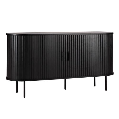 Buffet 2 Portes En Mélaminé Et Acier 140 Cm Noir