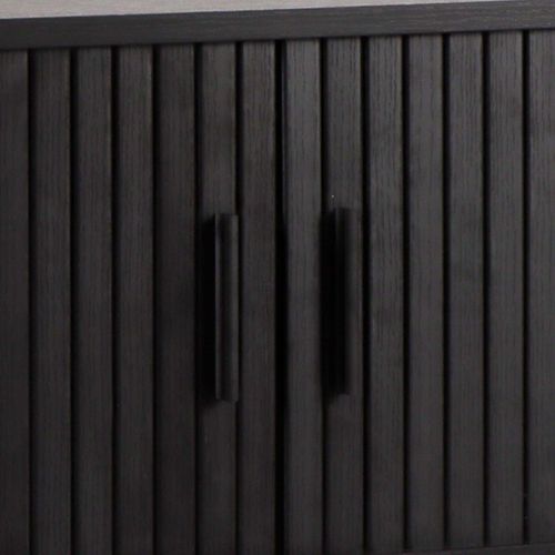 Buffet 2 Portes En Mélaminé Et Acier 140 Cm Noir