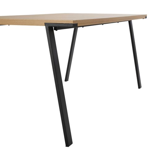 Table à Manger Rectangulaire En Mélaminé Et Acier 180 Cm