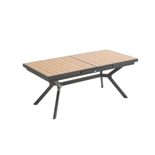 Table De Jardin Extensible 8 à 10 Places En Alu Et Effet Bois 250cm