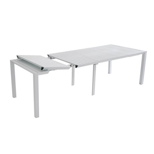Table De Jardin Extensible (52/260 X 100 X 74 Cm) En Aluminium, Extensia Blanc - Extensia