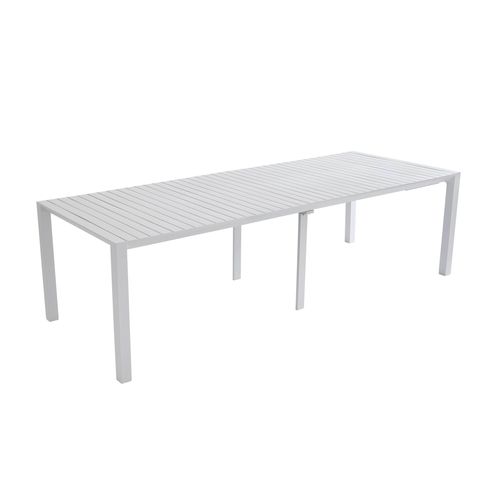 Table De Jardin Extensible (52/260 X 100 X 74 Cm) En Aluminium, Extensia Blanc - Extensia