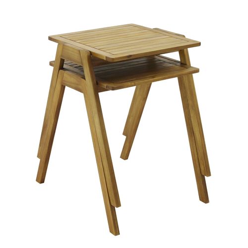 Table De Jardin Carrée En Bois D'eucalyptus
