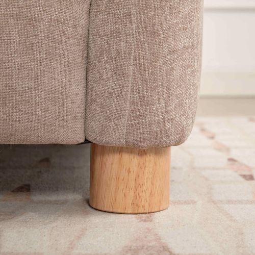 Canapé Fixe En Tissu 3 Places Beige L 231 Cm