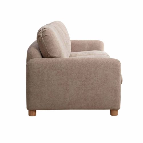 Canapé Fixe En Tissu 3 Places Beige L 231 Cm