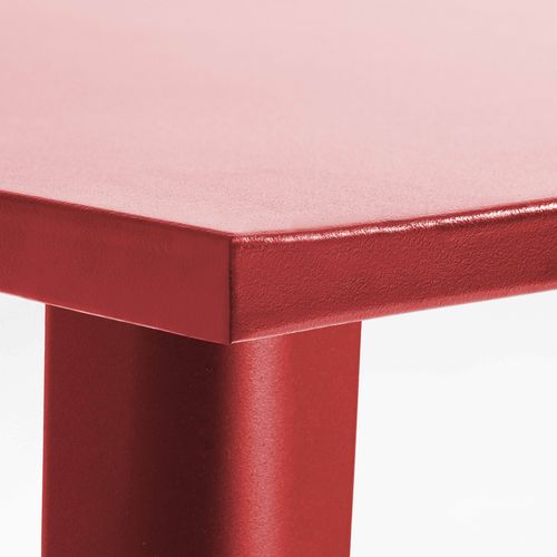 Table Haute De Jardin En Acier Rouge