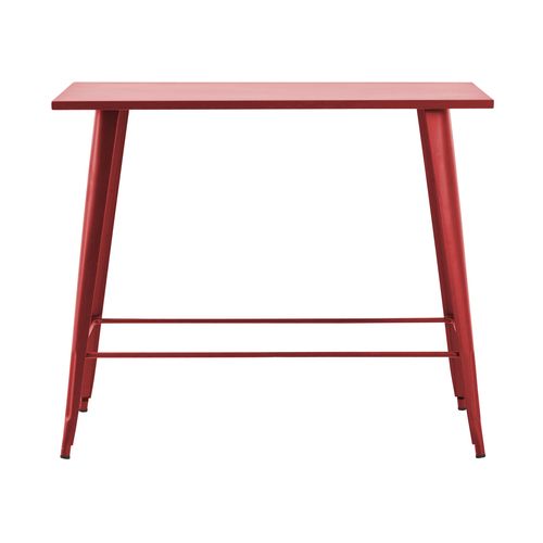 Table Haute De Jardin En Acier Rouge