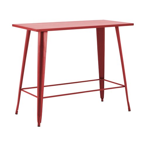 Table Haute De Jardin En Acier Rouge