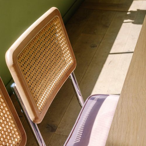 Lot De 2 Chaises En Acier Et Velours Rose