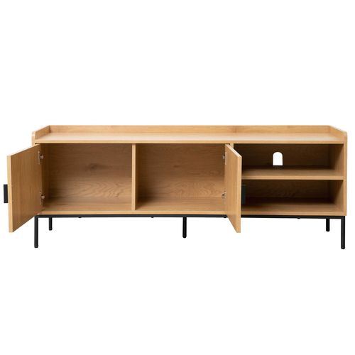 Meuble TV En Acier Et Mdf Décor Mélaminé 150 Cm Beige
