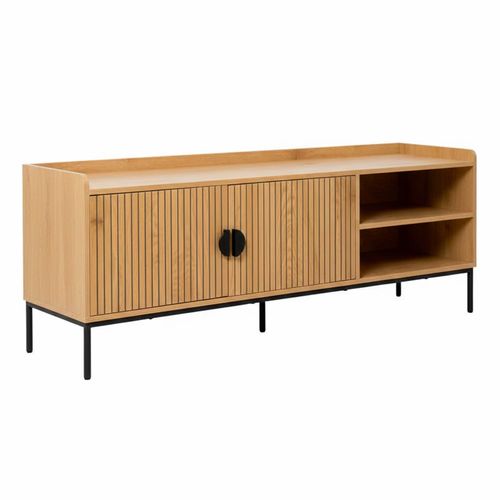 Meuble TV En Acier Et Mdf Décor Mélaminé 150 Cm Beige