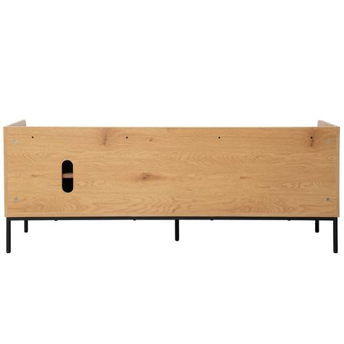 Meuble TV En Acier Et Mdf Décor Mélaminé 150 Cm Beige