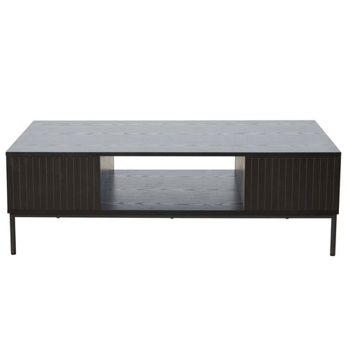 Table Basse En Acier Et Mdf Décor Mélaminé 120 Cm Noir