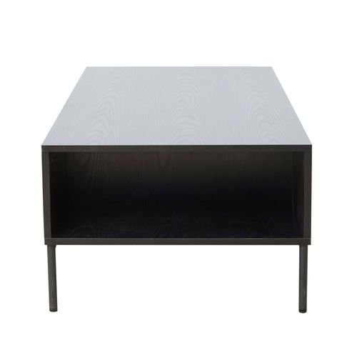 Table Basse En Acier Et Mdf Décor Mélaminé 120 Cm Noir