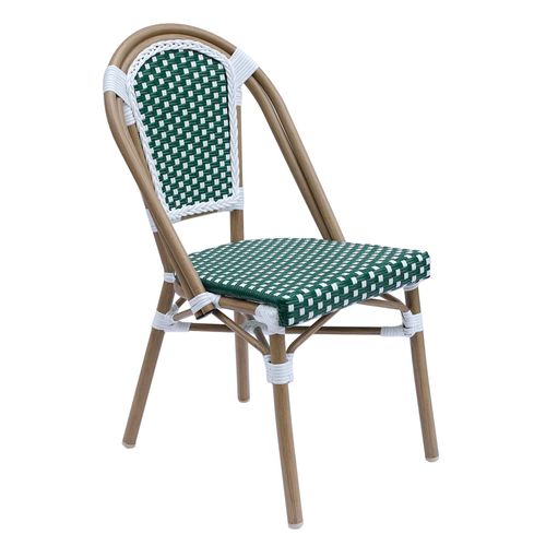 Ensemble Table De Terrasse Inclinable Marbre Blanc Et 2 Chaises Vert
