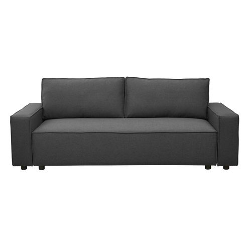 Canapé Convertible En Tissu 3 Places Gris L 220 Cm