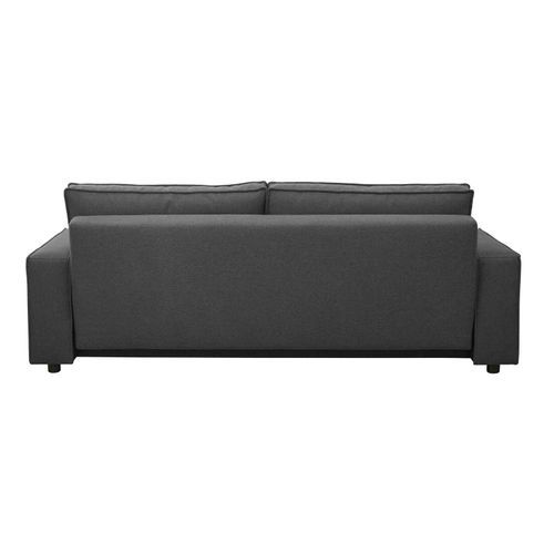 Canapé Convertible En Tissu 3 Places Gris L 220 Cm