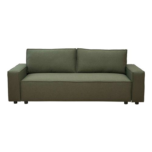 Canapé Convertible En Tissu 3 Places Vert L 220 Cm