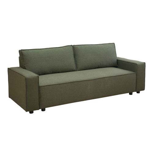 Canapé Convertible En Tissu 3 Places Vert L 220 Cm