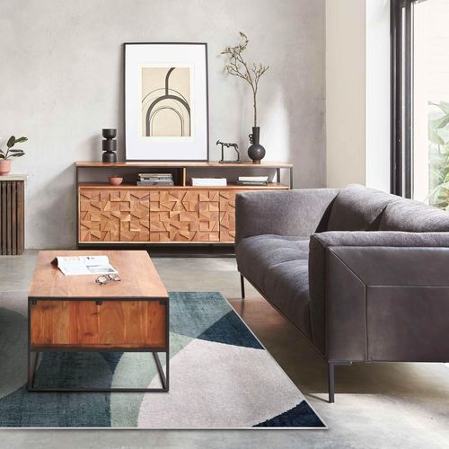 Tapis Chenille Rectangulaire En Polyester à Poils Courts Vert