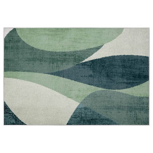 Tapis Chenille Rectangulaire En Polyester à Poils Courts Vert