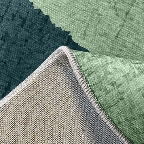 Tapis Chenille Rectangulaire En Polyester à Poils Courts Vert