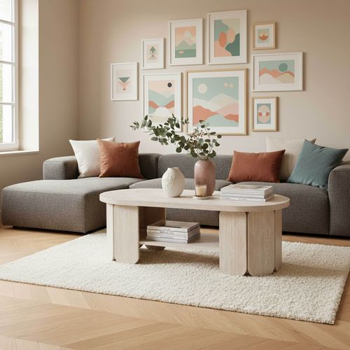 Table Basse En Mdf Effet Bois Blanc