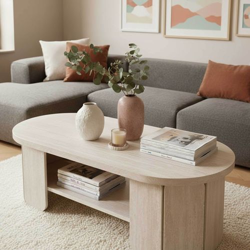 Table Basse En Mdf Effet Bois Blanc