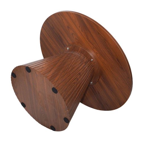 Table Basse Ronde 80 Cm Moderne Effet Bois Foncé