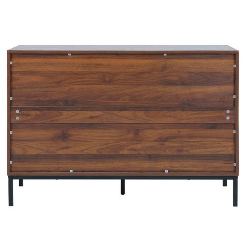 Commode à 6 Tiroirs En Mdf Décor Mélaminé Bois Foncé