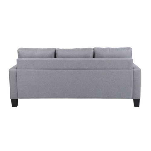Canapé D'angle Droit En Tissu 3 Places Gris L 192 Cm