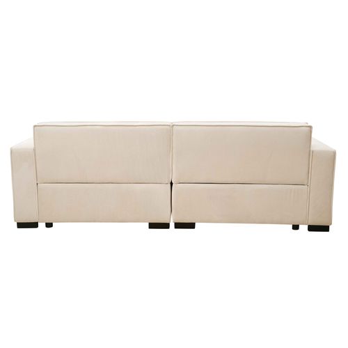 Canapé Droit En Velours Côtelé 3 Places Écru L 230 Cm