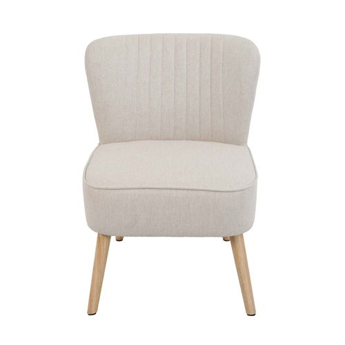 Lot De 2 Fauteuils Style Crapaud En Tissu Beige