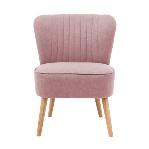 Lot De 2 Fauteuils Style Crapaud En Tissu Rose